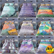 Malaysia ringgit cadar Malaysia duit fitted Bedsheet 3D printed beddings Single/Super single/queen/k