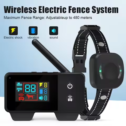 480M Wireless Electronic Dog Fence Smart Dog Training Collar Rechargeable Dog Trainner Electric Remo
