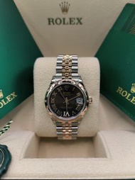 31mm 全新現貨 278341rbr-0004 Datejust 31腕錶永恒玫瑰金及蠔式鋼款，搭配鑲鑽巧克力色錶面及紀念型Jubilee錶帶