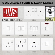 UMS 2 Series Flush Mounting Switch and Switch Socket [SIRIM] (White)