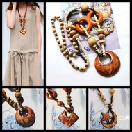 Long wooden bead Bohemian necklace tourism leisure vintage necklace Bohemian accessories for women