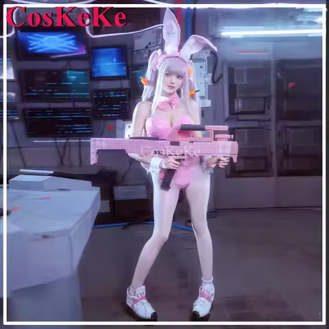 CosKeKe Alice Cosplay Game NIKKE Costume Fashion Lovely Pink Bunny Girl Jumpsuits Women Activity Par