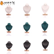 YANMIG Necklace Display Rack, Wooden Suede Jewelry Storage Rack,   Show Display Model Necklace