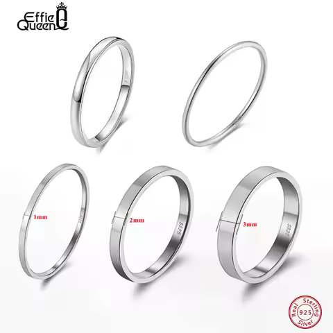 Effie Queen Fashion 925 Sterling Silver Ring Perfect Polished Simple Design Unisex Jewelry Propose W