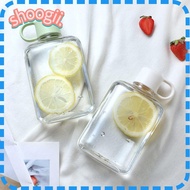 SHOOGEL Water Bottle, 360ML/500ML Transparent Plastic Water Bottles, Large Capacity Flat Portable Sp