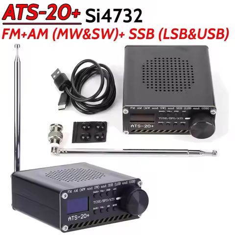 ATS-20+ Plus Si4732 Full Band Radio Receiver FM AM MW&SW SSB LSB & USB 0.96 Inch OLED Screen Built-I