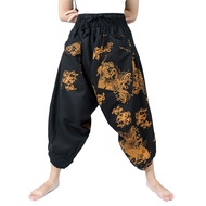 Saruel Pants Carp Pattern Japanese Pattern Wide Pants Thai Pants Aladdin Pants Dancewear Yoga Gaucho