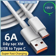 6A fast charging cable for XM to USB to Type C. 67W fast charging cable, Type C charging cable, Type