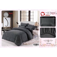 1200TC "Proyu" 100% COTTON 7 IN 1 HOTEL STYLE CADAR Fitted Bedsheet With Comforter (Queen/King)