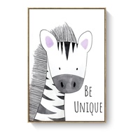 1 Piece 30x40cm Wood Frame Painting Kids Bedroom Animal Design