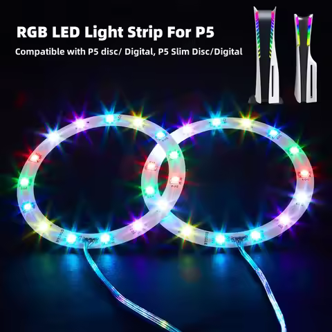 New Arrival Gaming Accessories For PS5 Slim LED RGB Circle Light Strips For Both PS5 And PS5 Slim /P