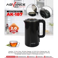 Advance Electrik Kettel / Teko Listrik Ak-187 Kapasitas 2Liter Stainless Steel Daya 500 Watt