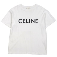 CELINE 2X681671Q 男士圓領短袖T卹，白色，S碼，義大利製造，尺寸齊全，成色極佳。這款T卹採用100%純棉布料，飾有Hedi時代logo印花，義大利製造，保證正品。