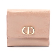 [Used] Dior Tri-fold Wallet 30 Montaigne Pink Beige Leather 30 Montaigne Tri-fold Wallet Women's Use