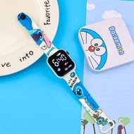 Cartoon Earth Color Print Student LED Electronic Watch Fashion Print Square Y1 Button Electronic Wat