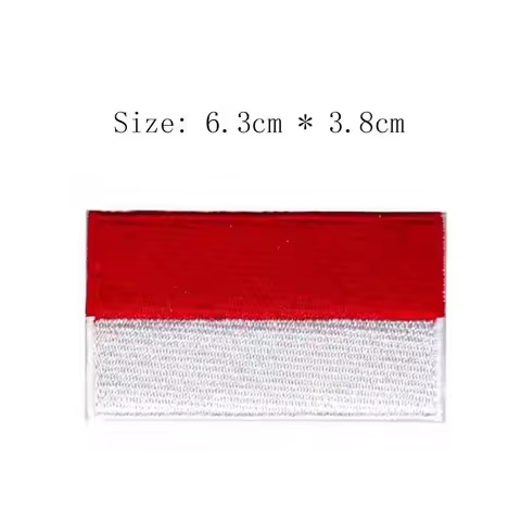 Monaco Flag Embroidery Patch 6.3cm Wide Iron On Sew On Backing