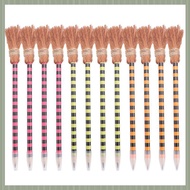 ( S U Z B )12 Piece Colorful Witch Broom Pens Wizard Broom Writing Pencils Wood Witch Broom Pencil