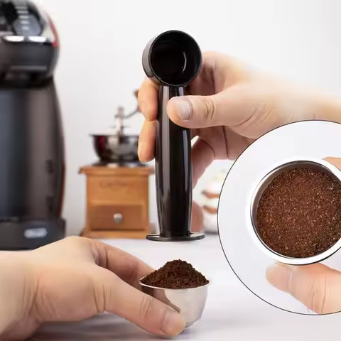 2 In 1 Coffee Spoon 7g Standard Measuring Spoon Dual-use Bean Scoop Powder Press Scoop Coffee Machin