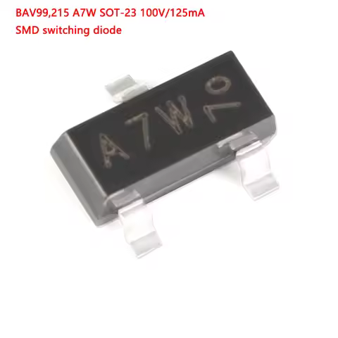 50PCS BAV 99,215 A7W 100V/125mA SMD Switching Diode BAV99 Package SOT-23