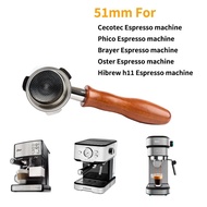 51mm Bottomless Coffee Portafilter for Hibrew h11/Oster/Cecotec/Phico/Brayer Espresso Machine Filter