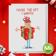 Popol - You're the Gift Boy - Christmas Cute Funny Sweet Greeting Card for Loved Ones and Friends