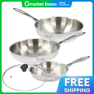 กระทะ IH 5 ชั้นทั้งตัว Hanil Bailey รุ่น Tong 3 ขนาด 24+28+28 ซม. พร้อมฝาปิด