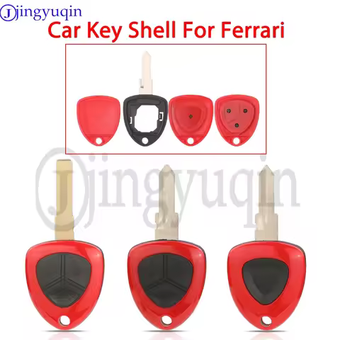 Jingyuqin Smart Remote Car Key Shell Fob 1/3 Buttons For Ferrari 458 F430 612 Key Case Replacement W