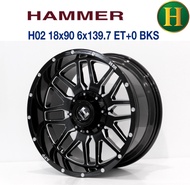 ล้อแม็ก ขอบ18”HAMMER H02 18x9.0ETO 6x139.7 BKS🎏ราคาชุด4วง✅