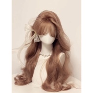 【Lost Monet】New Milk Tea Powder Brown Bangs Long Curly Hair Cool And White In Early Spring New Style