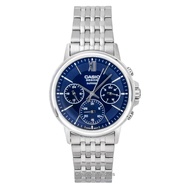 [Creationwatches] Casio Beside Analog Stainless Steel Blue Dial Quartz BMS-300D-2AV Mens Watch