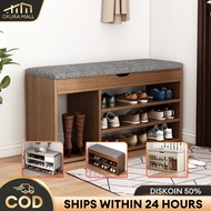 KAYU Shoe Cabinet With Sofa Seat Wooden Shoe Rack Closed Stacking Shoe Rack Minimalist Shoe Cabinet Sofa Shoe Cabinet