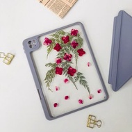 紅花綠枝手作押花iPad殼 iPad Air 11寸13寸 iPad Pro11寸13寸