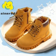 Sinered Children's Korean Martin Shoes Fashion High Top Lace Elevated Anti Versatile Shoes