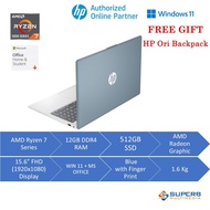 HP Laptop 15-FC0444AU Blue With Finger Print (AMD R7 5825U, 12gb ram, 512gb ssd, AMD Radeon Graphic,