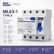 MAXGUARD TYPE A 40A 30mA ELCB RCCB 4P 40A (DETECT AC & DC LEAKING)