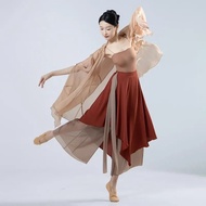 Dance Costume Elegant Chinese Dance Costume Chinese Style Modern Dance Costume Hakama Fake Two-Piece