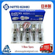 "Genuine" Nitto Kohki Hi Cupla 40SH Socket Hose Barb 1/2",1 Box 5pcs , Hi Coupler , Quick Coupler , 