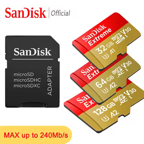 SanDisk Extreme microSDXC UHS-I CARD V30 A2 Memory Card 32GB 64GB 128GB 256GB 512GB 1TB Micro SD Car