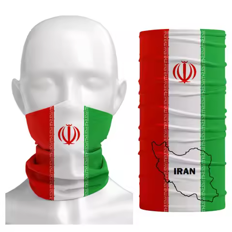 Iran Flag Neck Cover Gaiter Allahu Akbar Iran Map Printed Balaclava Seamless Face Scarf Mask Men Wom