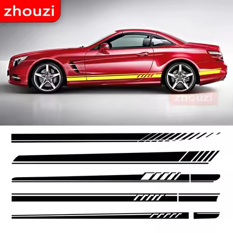 For Mercedes Benz SLK Class R170 R171 R172 SLK55 AMG SLK200 250 Car Door Side Stripe Skirt Sticker V