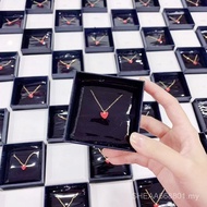 Japan Japan ahkah Little Red Heart Necklace Same Style Simple Love Pendant 925 Sterling Silver Clavi