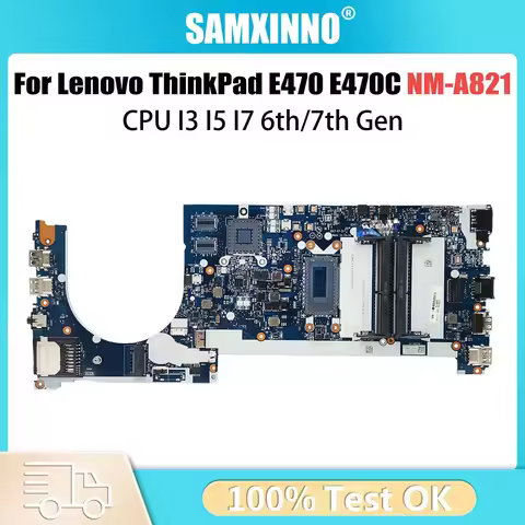 For LENOVO ThinkPad E470 Laptop Motherboard NM-A821 i3-7100U i5-7200U 920MX 2G 01EN247 01EN250 Noteb