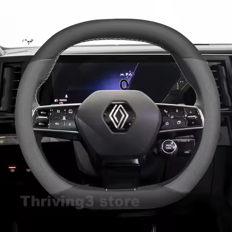 Leather Car Steering Wheel Cover For Renault Scenic 4 E-Tech 2024 2025 2026 Non-slip Auto interior R