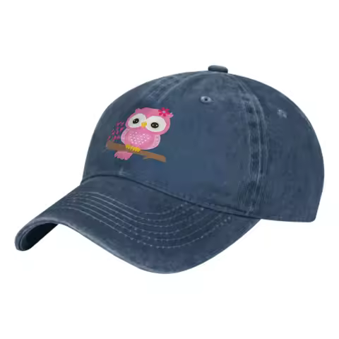 Cute Pink Owl Fashion Classic Cotton Trucker Hat Summer Dad Cowboy Cap Outdoor Leisure Basketball Ca