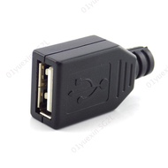 DIY Connector 10pcs 3 in 1 Type A Female USB 2.0 Socket Adapter 4 Pin Plug With Black Plastic Cover Solder Type  SG2L