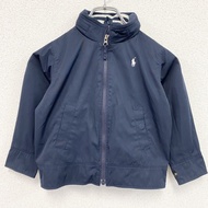 Ralph Lauren Polo 全拉鍊夾克，帶刺繡標誌，海軍藍，4/4T 碼，古著。