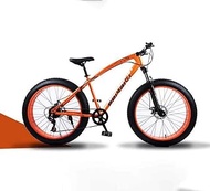 Fashionable Simplicity All Terrain Mountain Bicycle 26 Inch Fat Tire Hardtail Mountain Bike Dual Suspension Frame And Suspension Fork Men's And Women Adult (Color : Orange Spoke, Size : 24 speed)