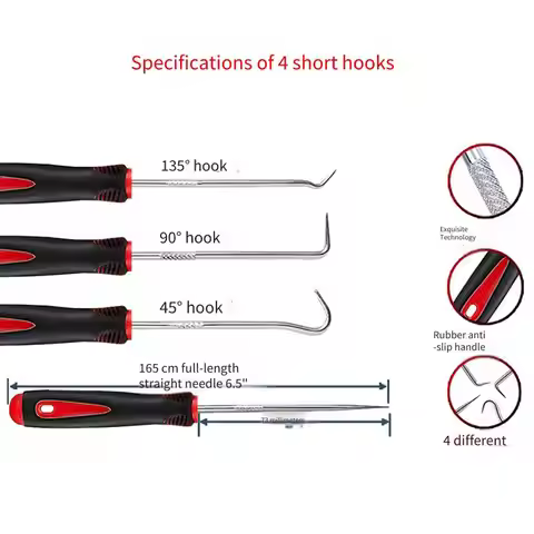 16cm 4Pcs Car Auto Vehicle Oil Seal Screwdrivers Set O-Ring Seal Gasket Puller Remover Pick Hooks To
