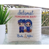 Tuala Mandi Sulam Pengantin Xclusive Dengan Nama (Embroidered Wedding Towel With Personalized Name)