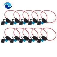 Inline Fuse Holder ATC/ATO Add-a-circuit Car Fuse Holder 10 Pack Fuse TAP Adapter 16 Gauge 20AMP  Automotive Fuse Holder Waterproof Wire with 10 pcs 15 AMP Standard Fuses